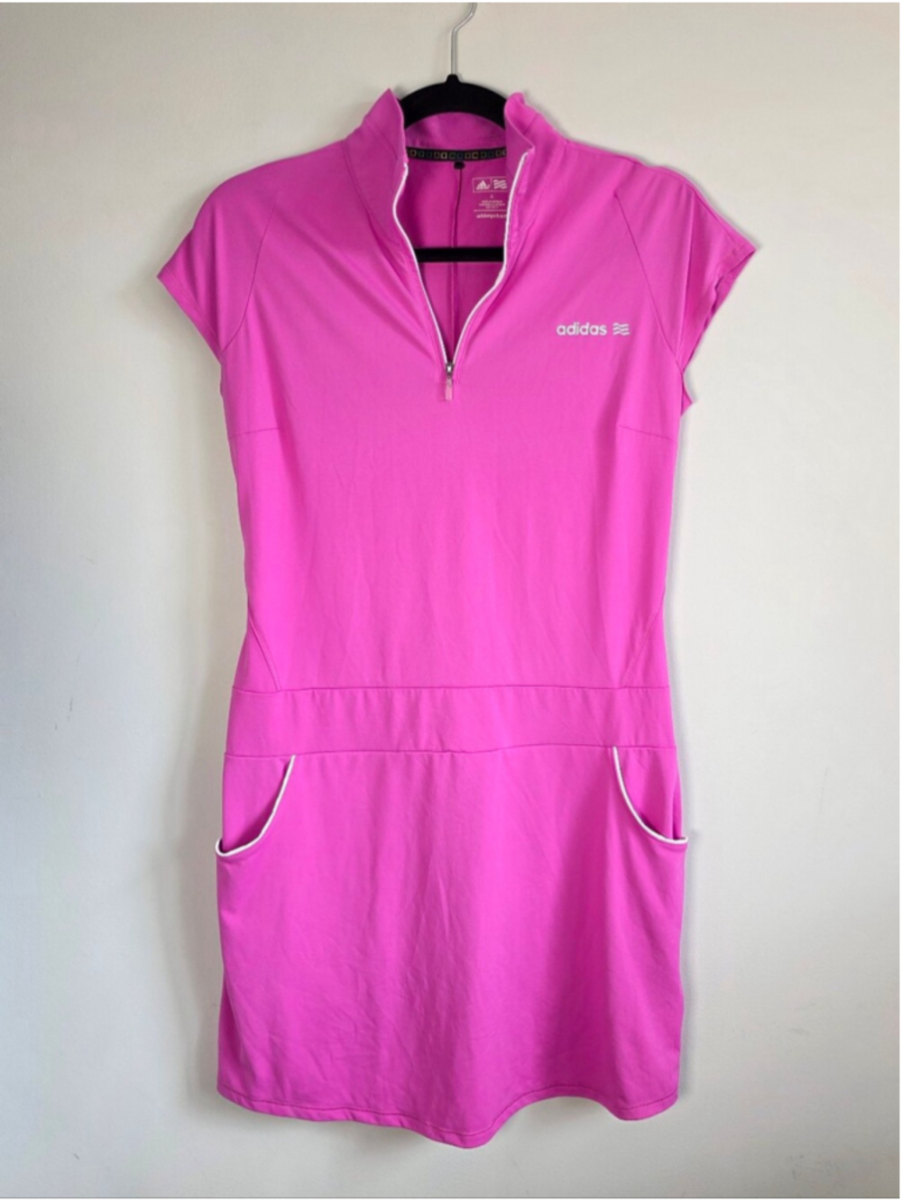 Adidas Golf Pink Zip Front Athletic Dress Womens Size 4 Sleeveless Performance - Picture 2 of 8
